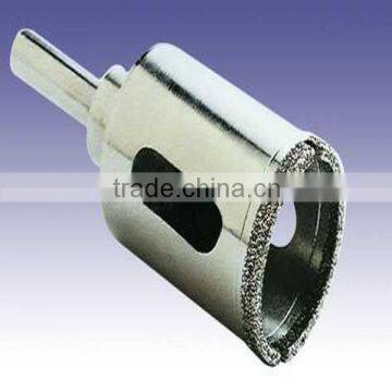 Electroplated diamond core drill bits for glass