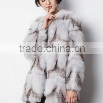 Wholesale Natural Silver Fox Scrap Fur Coat for Factory Direct Sale