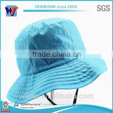 Blue Color Reusable Waterproof Nylon Polyester Foldable Bucket Hat photo-3
