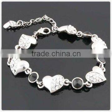 Silver alloy heart bracelet,2013 new design bracelet,Fahsion jewelry for women