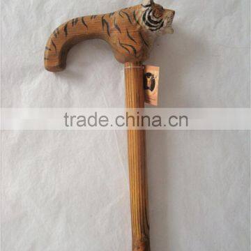 Outdoor handy animal figure memorable gift wooden hiking stick