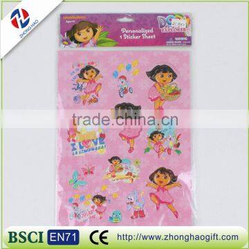 Kids hot selling non-toxic custom pvc cute cartoon puffy sticker