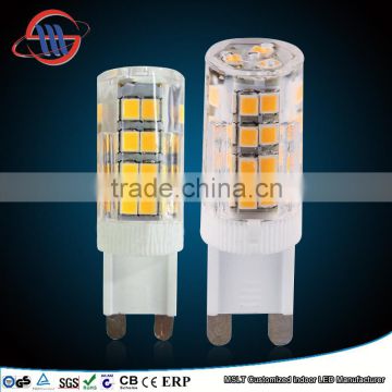 Haining Mingshuai led G9 bulb 6w 220-240v SMD ceramic G9 lamp CE ROHS certificate 360degree ra>80 pf>0.5