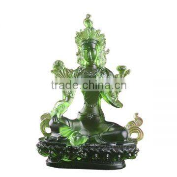 natural amber color buddha Liuli glass Made of old traditional methods liuli buddha