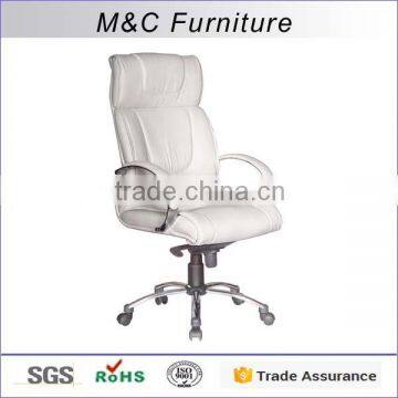 BIFMA standard high quality white leather swivel CEO chair