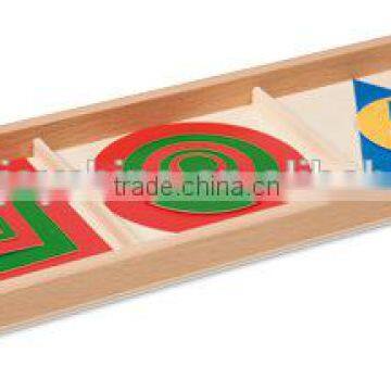 Montessori Wooden Sensori Material for Inscribed and Concentric Figures Plastic