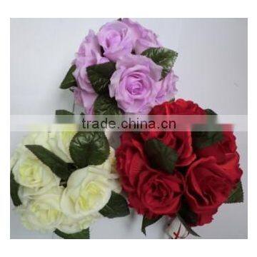 decorative artificial flower ball silk rose kissing ball wedding flower balls