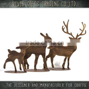 new design metal three deers decoration in 3D shape