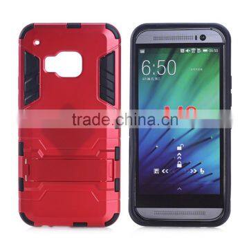 PC+Silicone kickstand hard phone case cover slim armor case for htc one m9 case