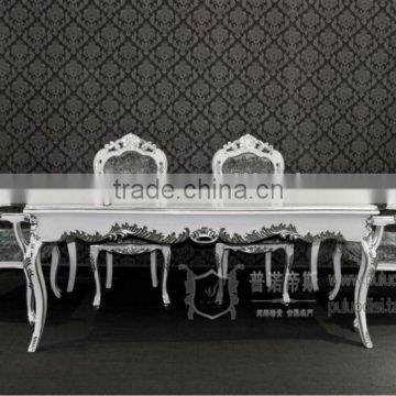 Luxury European wooden classical dinning room furniture table with dining chairs BR-002#