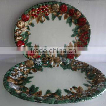 Christmas large serving tray plastic 46x37cm-2asst XM20051