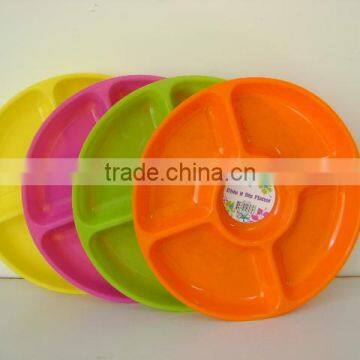 Plastic round 5 section chip and dip platter #TG20212