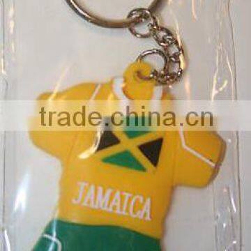 JAMAICA YELLOW COUNTRY FLAG KEYCHAIN FOOTBALL SOCCER