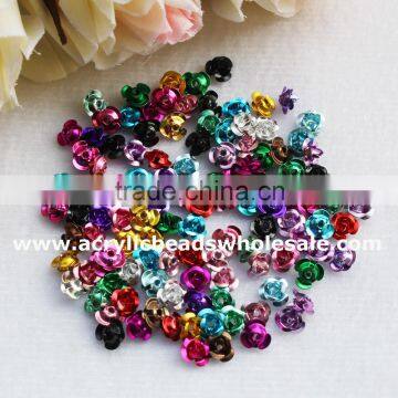 Mixed Aluminum Flower Shaped Charming Metal Rose Beads Wholesale