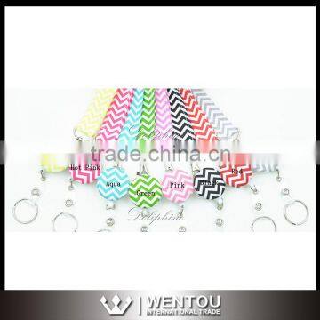 Retractable ID Badge Reel Fabric Chevron Lanyard