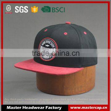 OEM design wholesale customized 6-panel snapback cap with woven label