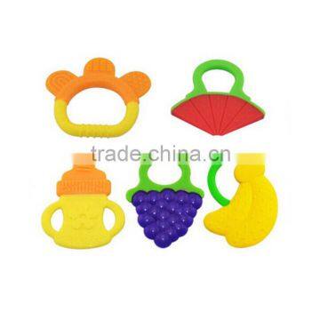 2015 Safety Baby Chew Toy Silicone Water Ring Shape Infant Fruit Teether