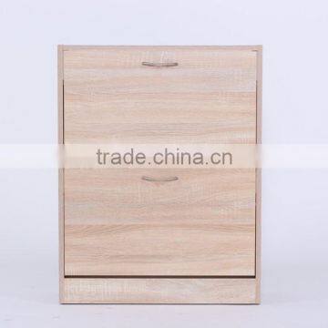 two tiers shoe cabinet with beech surface