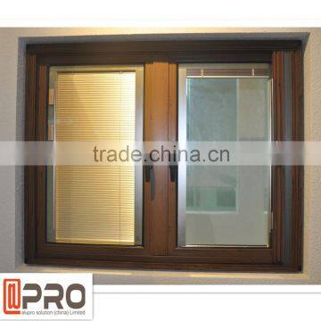 Energy efficient wooden window design casement window with blinds