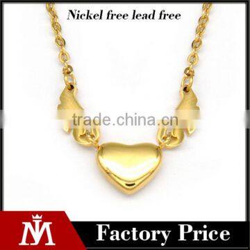 womens heart pendant necklace 18k gold plated factory price stainless steel necklace