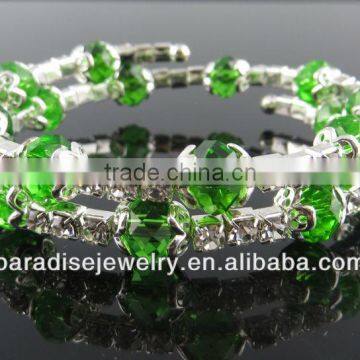 2 rows Spring Coil Rhinestone Bracelet B32077