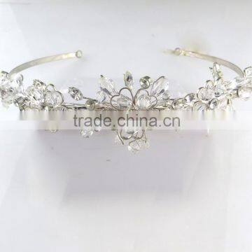 Wholesale cheap heart petal crystal sivler bridal crown