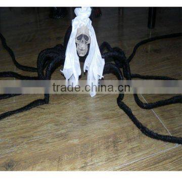 scary halloween spider with a skull