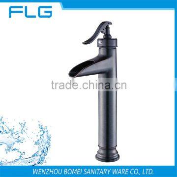 FLG100052 High Quality High End Waterfall Oil Rubbed Bronze Bathroom Basin Faucet Mixer Tap With a Big Spout