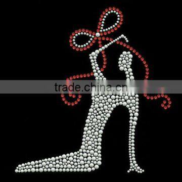 Beautiful high heel shoes rhinestone transfers for t-shirt