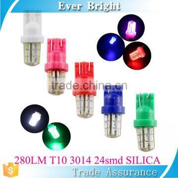 Replacement led bulbs 280LM 3014 smd 24 silicone light T10 car led light wholesale price
