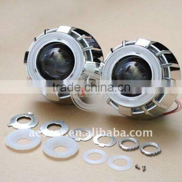 2014 HID Wholesale Price! AES dual angel eye hid bi-xenon projector lens kit,h1 bulb for xenon headlight H4 H7