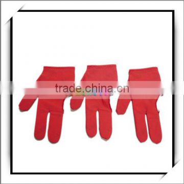 Professional 3 Fingers Billiards Pool Gloves Red -J7413RE