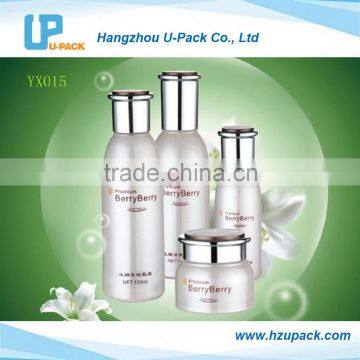 Wholesale series glass cosmetic bottles jars, fashion white empty cosmetic packaging
