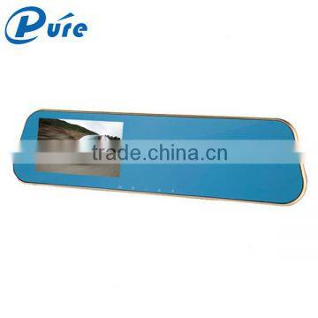 Dual cameras car dvr rearview mirror recorder,4.3inch rearview mirror camera