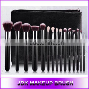 15pcs Professional aluminum makeup brush set Synthetic cosmetic brush with bag, Goat hair custom made makeup brushes