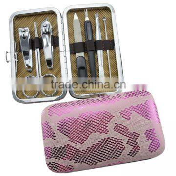 Bonvatt nails accesories decoration stainless steel business manicure set with zip leather bag