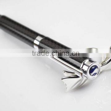 2017 new gifts carbon fiber metal roller ball pen with logo print gift pens for men