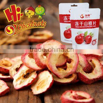 Organic hawthorn berry fruit chips, freeze dried fruit chips