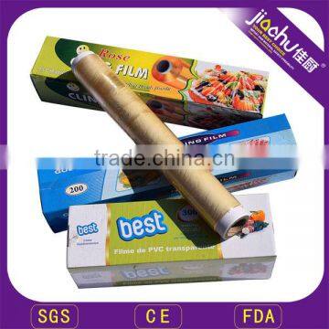 Clear Plastic Film, PVC Cling Film, PVC Stretch Wrap Film for Food Packing, Jumbo Roll,
