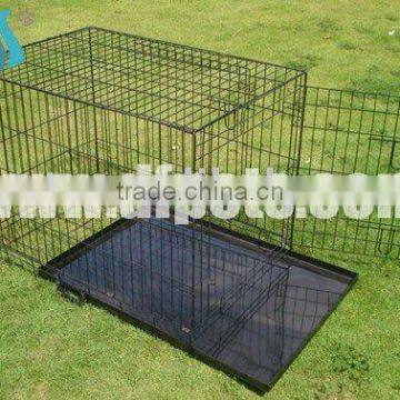 Collapsible Pet Dog Cages With Plastic Tray