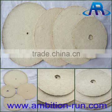 Hight quality cotton cloth Sisal Buffing Wheel for polishing metal.