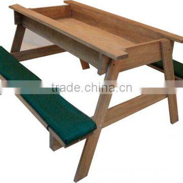 Outdoor Wood Kids Sandpit Picnic Table photo-3
