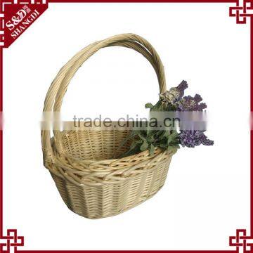 S&D Cheap Price Handmade Water Proof Wicker Disposable Willow Oval Gift Basket With Handle photo-2
