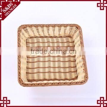 Custom Size Supermarket Display Rack Used Exquisite Woven Square Shape Fruit Vegetable Plastic Wicker Basket photo-4