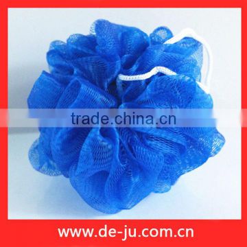 Bathroom Body Cleaning PE Mesh Blue Round Bath Sponge