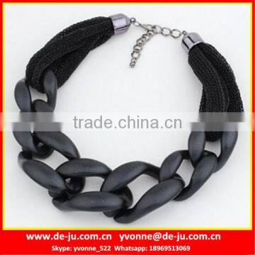 Black Short Necklace With Lobster Clasp