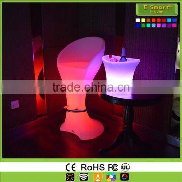 High top PE plastic LED bar stool