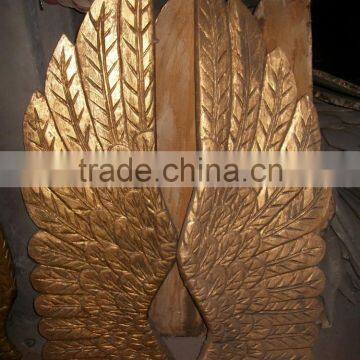 Antique Gold Wood Angel Wings photo-2