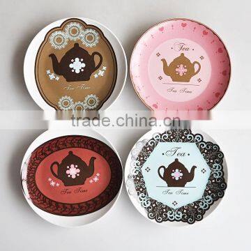 all kinds size ceramic round plate with decal printing pizza plates