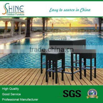 Aluminum Frame And Rattan Weaving Cheap Bar Table And Chairs SOF3002